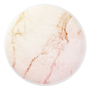 Bouton De Porte En Céramique Marbre doré rose élégant personnalisé