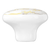 Bouton De Porte En Céramique Marbre Monogramme blanc et or Faux (Côté)