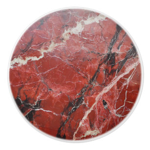 Bouton De Porte En Céramique Marbre naturel rouge Motif