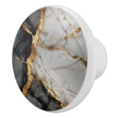 Bouton De Porte En Céramique Marbre noir blanc moderne (Droite)