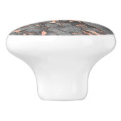 Bouton De Porte En Céramique Marbre rose gris or design moderne (Côté)