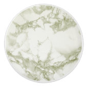 Bouton De Porte En Céramique Marbre vert olive (Devant)