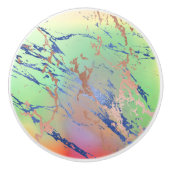 Bouton De Porte En Céramique Marbre vif | Aquarelle couleur gras pastel (Devant)