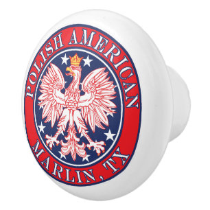 Bouton De Porte En Céramique Marlin Texas Polonais Aigle Américaine