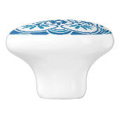 Bouton De Porte En Céramique Médaillon Bleu et blanc Tiroir tirette Ceramic Kno (Côté)