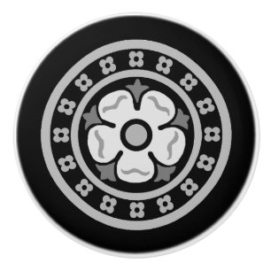 Bouton De Porte En Céramique Médaillon du Rose de la renaissance gothique
