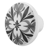 Bouton De Porte En Céramique Méditerranée Abstraite symétrique noir et blanc (Droite)