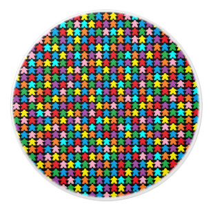 Bouton De Porte En Céramique Meeples multicolores