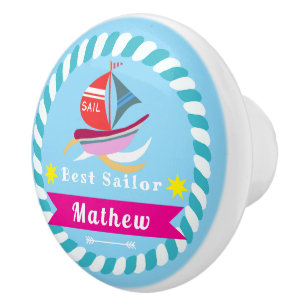 Bouton De Porte En Céramique Meilleur marin Baby Blue