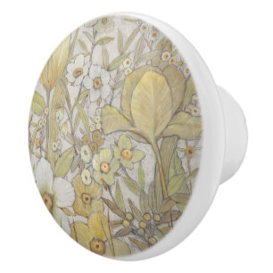 Bouton De Porte En Céramique Mélanger la flore