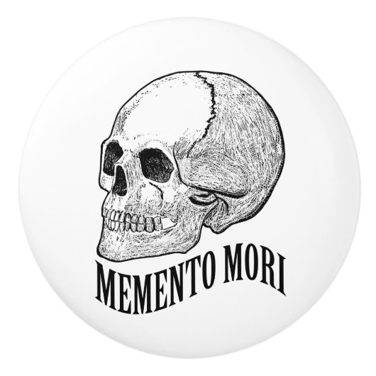 Bouton De Porte En Céramique Memento mori (Devant)