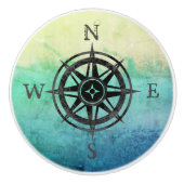 Bouton De Porte En Céramique Mer Ombre turquoise (Devant)