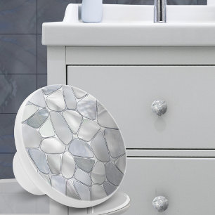 Bouton De Porte En Céramique Mère de perle - Collage de cellules N17