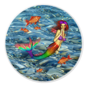 BOUTON DE PORTE EN CÉRAMIQUE MERMAID