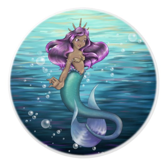 Bouton De Porte En Céramique Mermaid Iole (Devant)