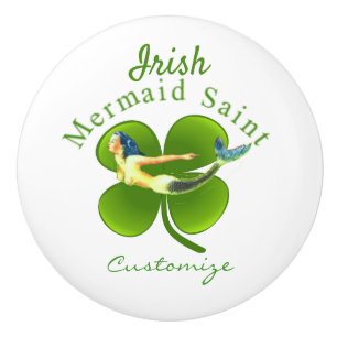 Bouton De Porte En Céramique Mermaid irlandais Saint Thunder_Cove