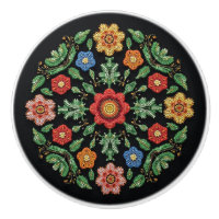Metis Native Beadwork Fleurs sauvages Art Ceramic