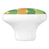 Bouton De Porte En Céramique Mi-siècle Abstrait vert orange jaune (Côté)