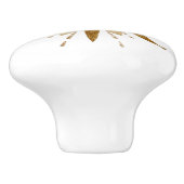 Bouton De Porte En Céramique Mi-siècle moderne Gold & White Starburst (Côté)