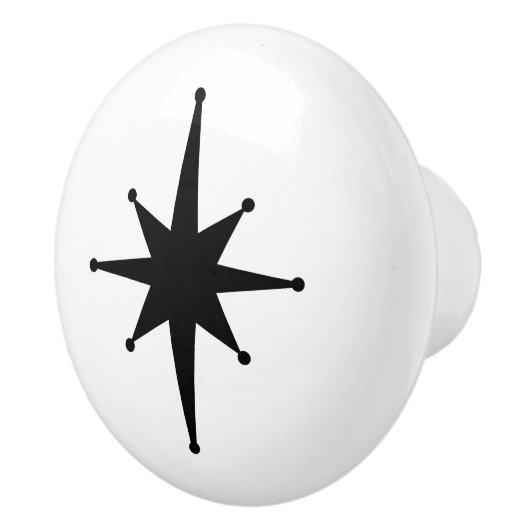 Bouton De Porte En Céramique Mi-siècle moderne Starburst atomique Rétro minimal (Droite)