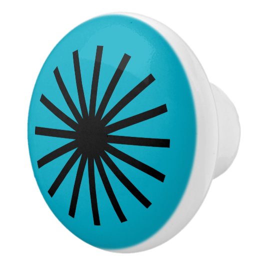 Bouton De Porte En Céramique Mid Century Modern Starburst (Droite)