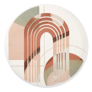 Bouton De Porte En Céramique Mid Century Moderne Arc en Ciel Géométrique Terr