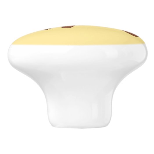 Bouton De Porte En Céramique Mignonne Renard coureur sur Jaune (Côté)