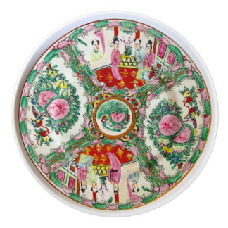 Bouton De Porte En Céramique Mille famille rose assiette chinoise