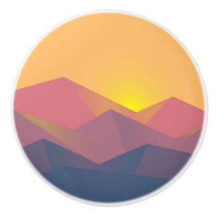 Bouton De Porte En Céramique Minimaliste géométrique des montagnes russes