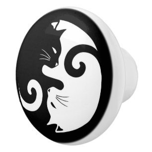 Bouton De Porte En Céramique Minous de Yin Yang