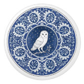 Bouton De Porte En Céramique Mintons Owl British Royal Blue Victorian (Devant)