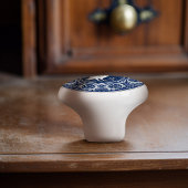 Bouton De Porte En Céramique Mintons Owl British Royal Blue Victorian