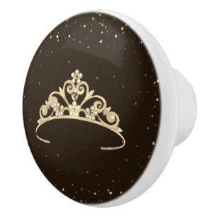 Bouton De Porte En Céramique Miss America Princess Crown Ceramic Cabinet Knob