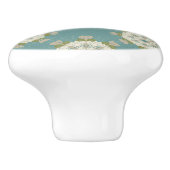 Bouton De Porte En Céramique Modèle Damas avec éléments abstraits (Côté)