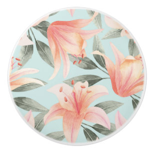 Bouton De Porte En Céramique Modèle floral