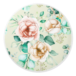 Bouton De Porte En Céramique Modèle floral