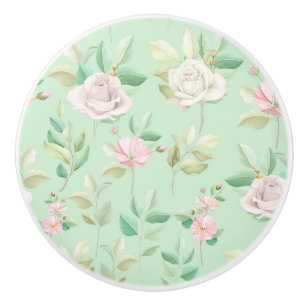 Bouton De Porte En Céramique Modèle floral