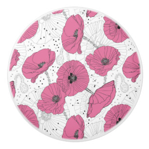 Bouton De Porte En Céramique Modèle floral