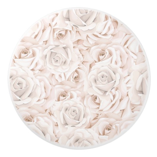 Bouton De Porte En Céramique Modèle floral (Devant)