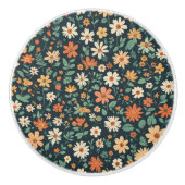 Bouton De Porte En Céramique Modèle floral simple (Devant)