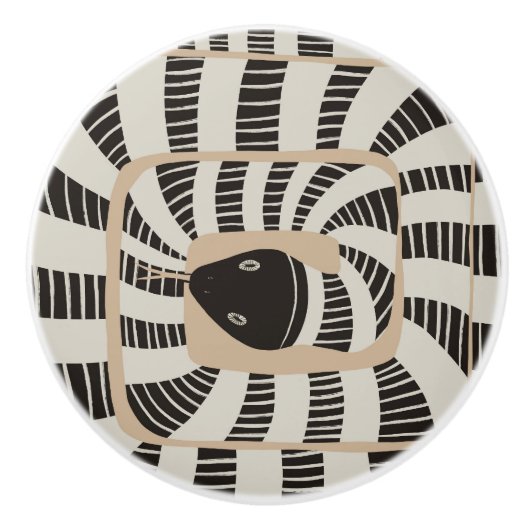 Bouton De Porte En Céramique Modern Fun Abstract Striped Snake | Snake Lovers (Devant)