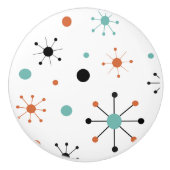Bouton De Porte En Céramique Modern Mid Century Retro Atomic Abstract (Devant)