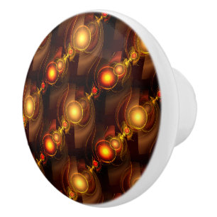 Bouton De Porte En Céramique Moderne Bohème Élégant Motif Artistique Abstrait D