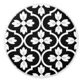 Bouton De Porte En Céramique Moderne classique espagnol méditerranéen noir, bla (Devant)