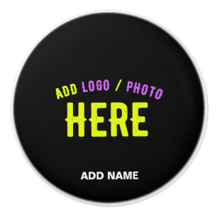 BOUTON DE PORTE EN CÉRAMIQUE MODERNE ET MODERNE PERSONNALISABLE NOIR VÉRIFIÉ