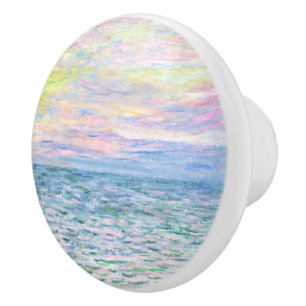 Bouton De Porte En Céramique Monet - Coucher de soleil à Pourville, art