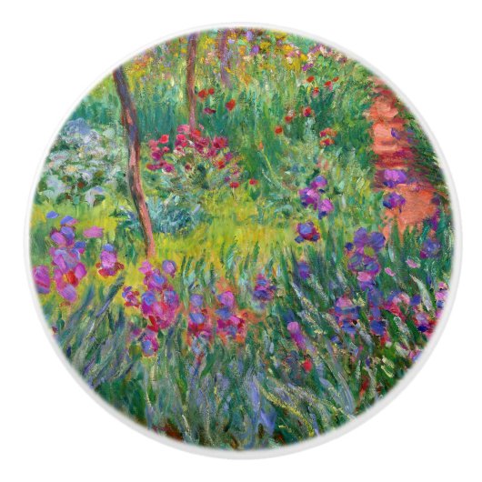 Bouton De Porte En Céramique Monet "Le jardin d'Iris à Giverny" (Devant)