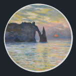 Bouton De Porte En Céramique Monet - Le Manneport, Falaise à Etretat, coucher d<br><div class="desc">Le Manneport,  Cliff à Etretat,  Sunset / Etretat,  couchant soleil - Claude Monet en 1883</div>