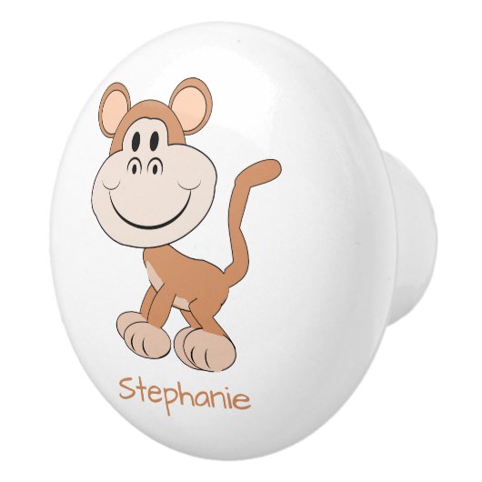 Bouton De Porte En Céramique Monkey Design Personalised (Droite)