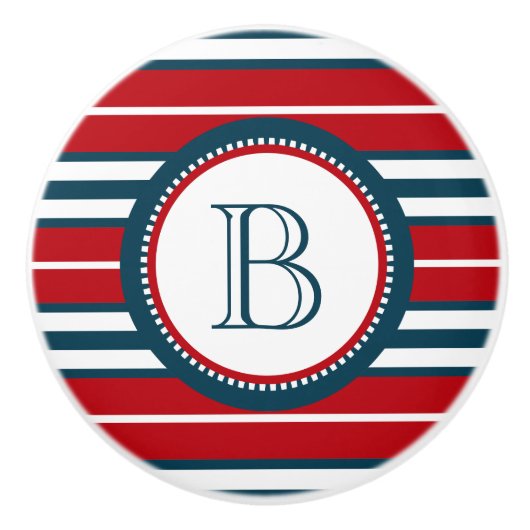 Bouton De Porte En Céramique Monogram design (Devant)